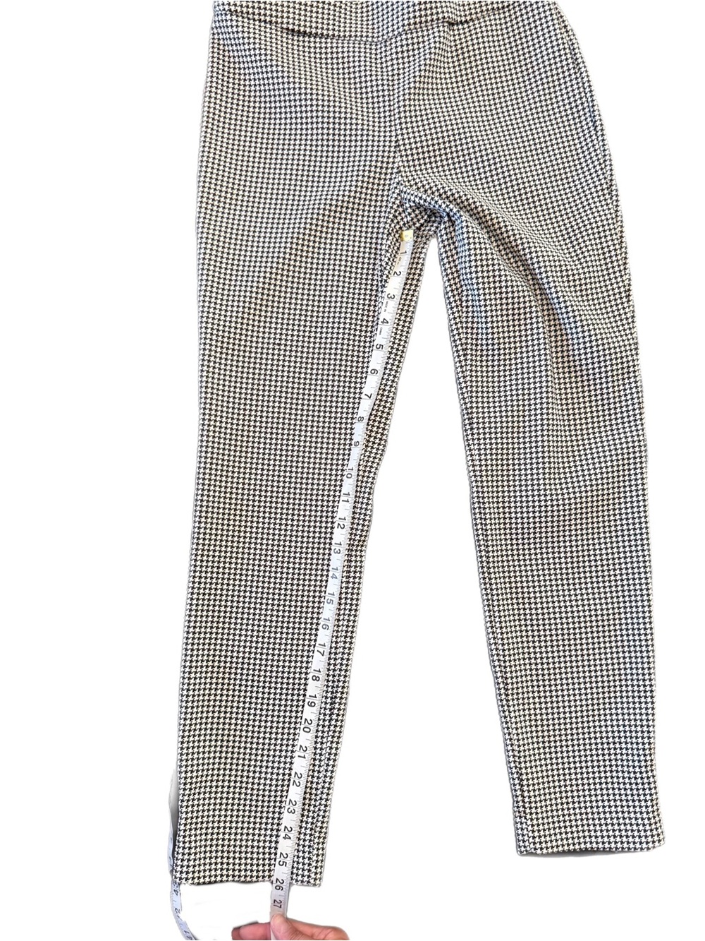 Van Heusen Black and White Houndstooth Skinny Pants with ankle zipper Size 6 - Picture 5 of 10